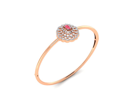 Radiant Halo Gold and Diamond Bracelet - 0.51Ct