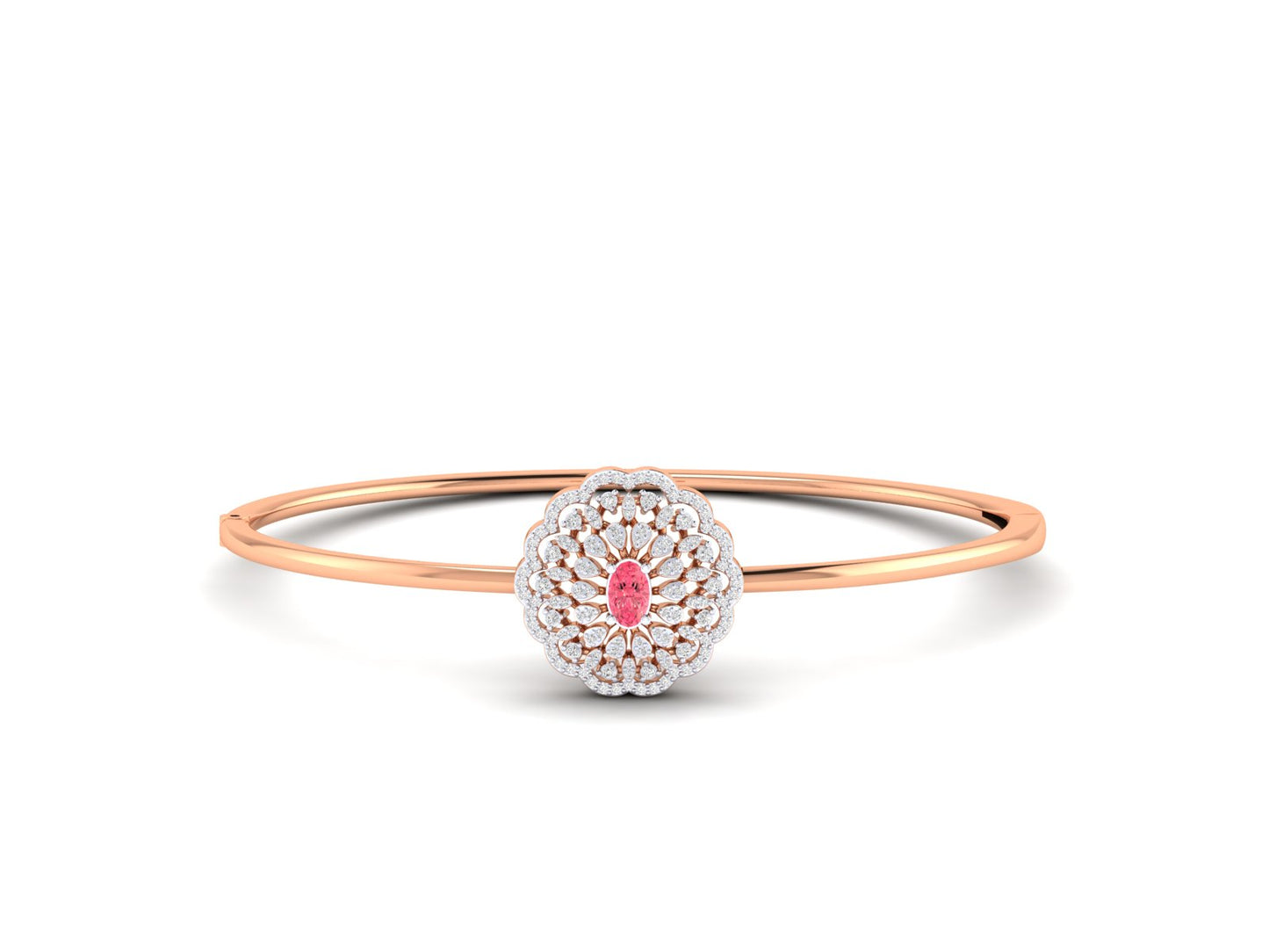 Radiant Halo Gold and Diamond Bracelet - 0.51Ct