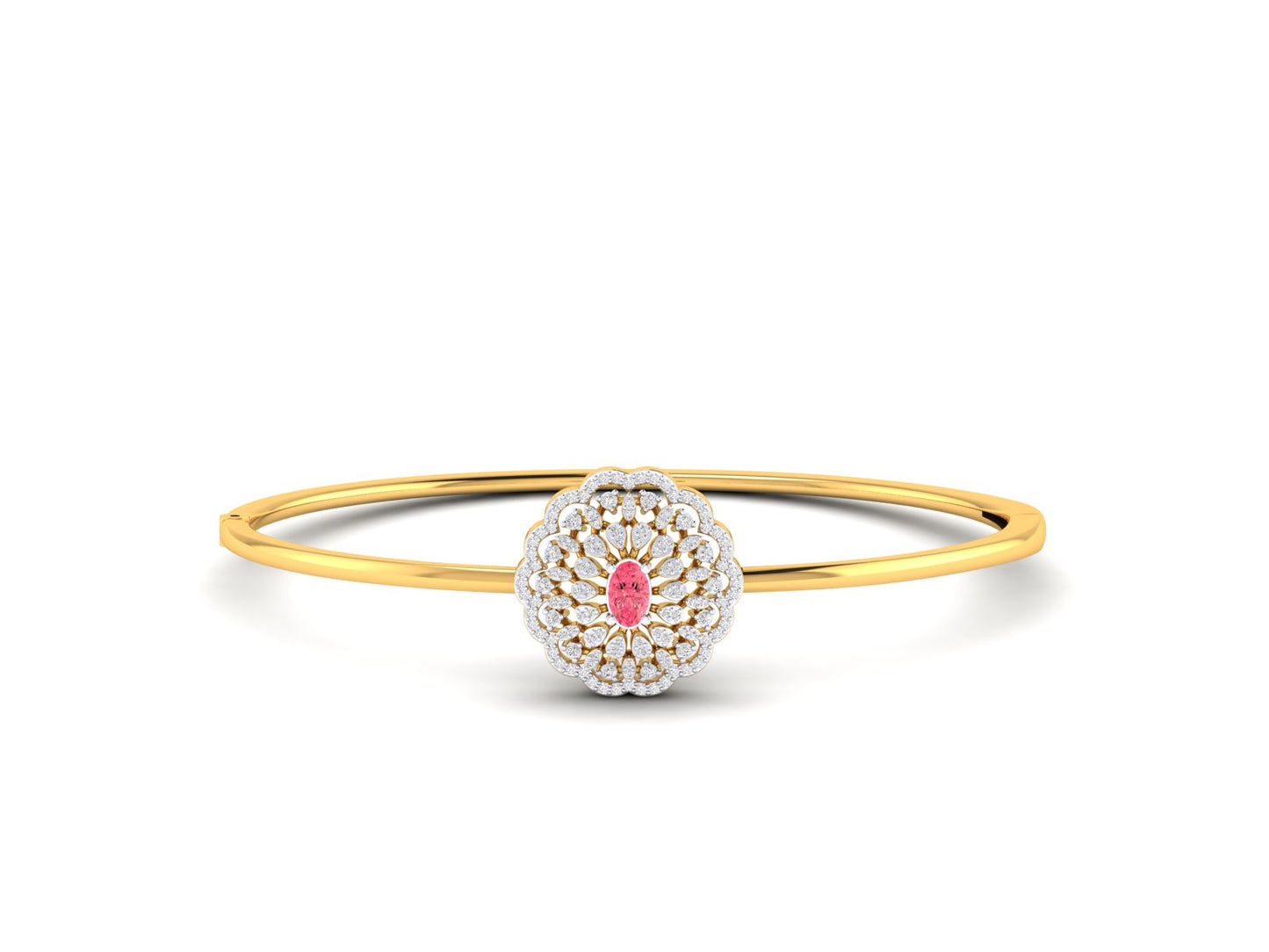 Radiant Halo Gold and Diamond Bracelet - 0.51Ct