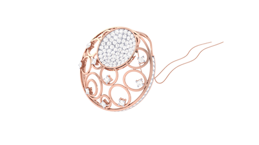 Sunburst Charm Rose Gild Pendent - 1.02 Ct Round Diamonds
