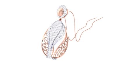 Teardrop Filigree Diamond Pendant In Gold – 4.10 Ct Dazzling Diamonds