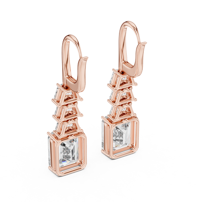 9.52 CTW The Tapered Emerald-Cut Statement Drops in Yellow Gold