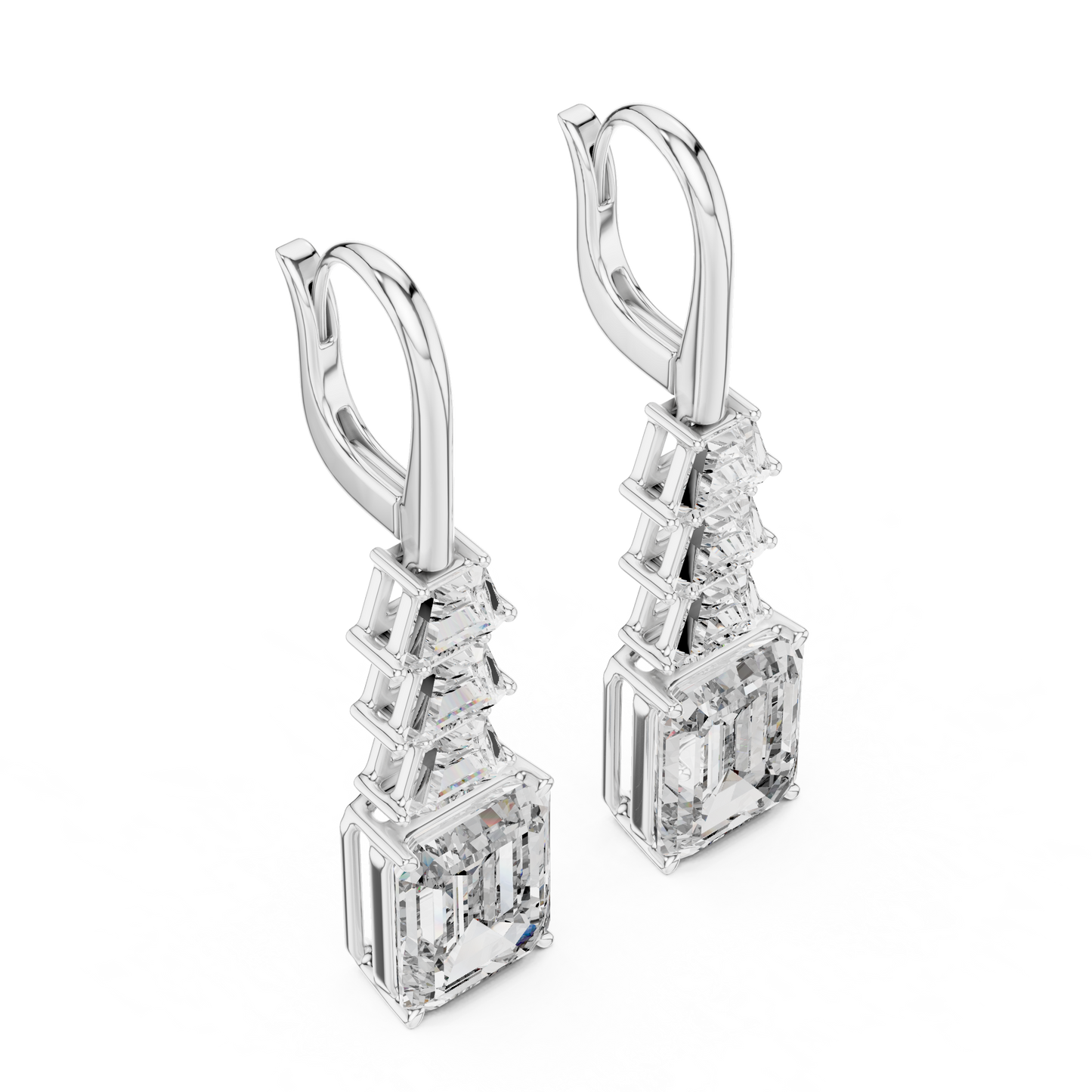 9.52 CTW The Tapered Emerald-Cut Statement Drops in Yellow Gold