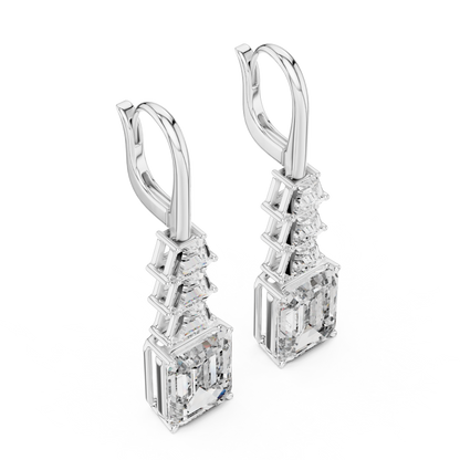 9.52 CTW The Tapered Emerald-Cut Statement Drops in Yellow Gold
