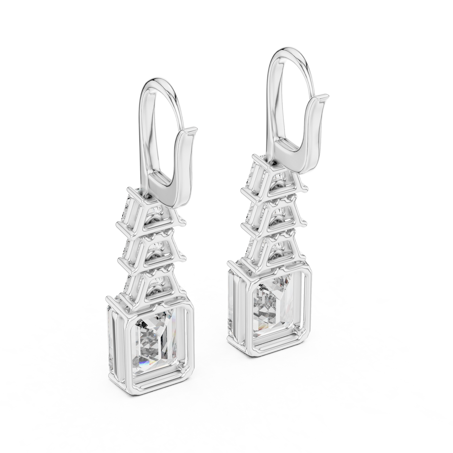 9.52 CTW The Tapered Emerald-Cut Statement Drops in Yellow Gold
