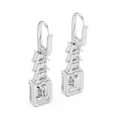 9.52 CTW The Tapered Emerald-Cut Statement Drops in Yellow Gold