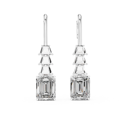 9.52 CTW The Tapered Emerald-Cut Statement Drops in Yellow Gold