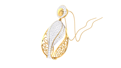 Teardrop Filigree Diamond Pendant In Gold – 4.10 Ct Dazzling Diamonds
