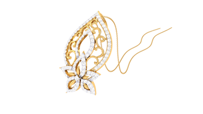 Fleuron Floral Cluster Pendant In Gold – 0.62 Ct Diamonds
