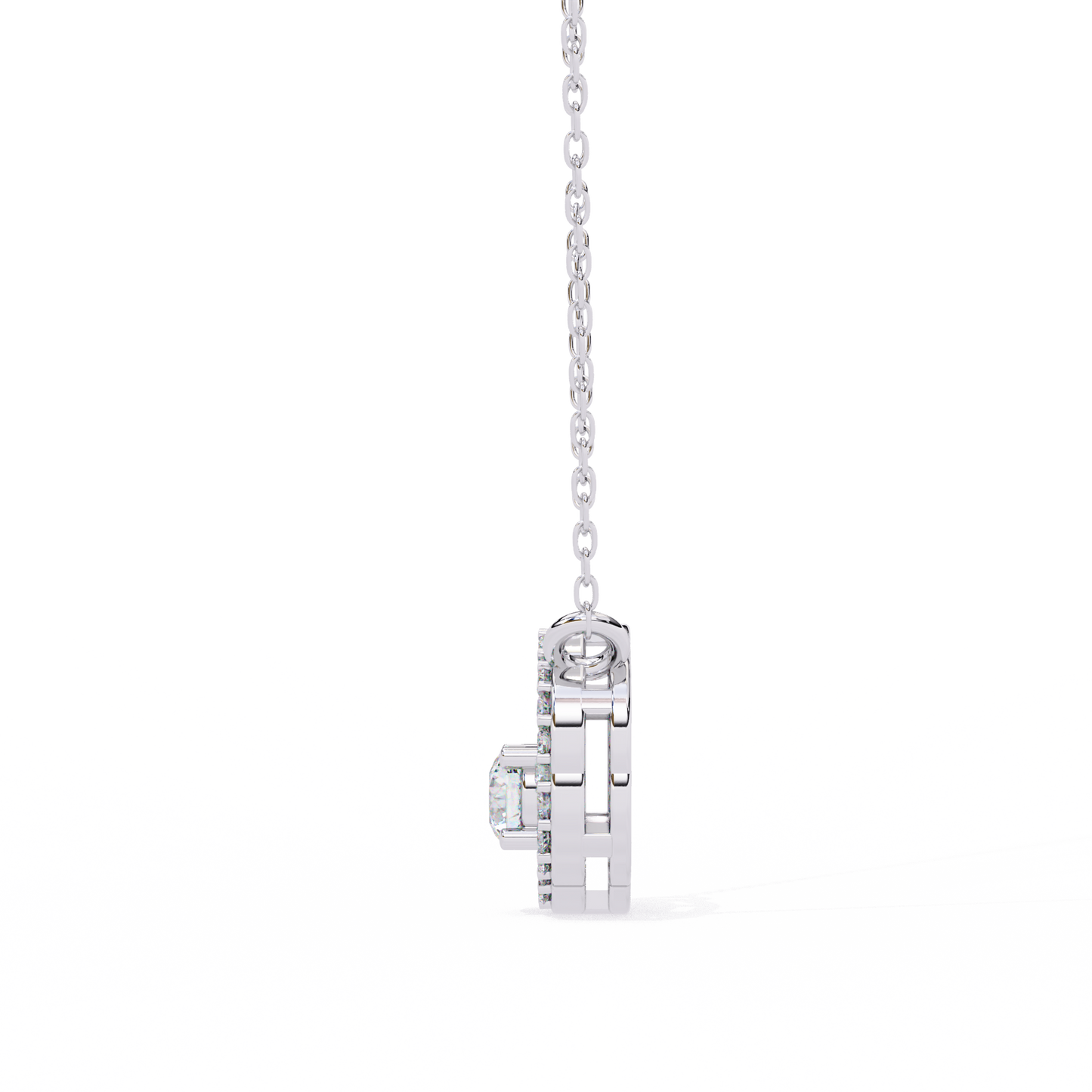 The Aurora Bloom Floating Solitaire Pendant- 0.31 Ct Round Brilliant Cut Diamonds