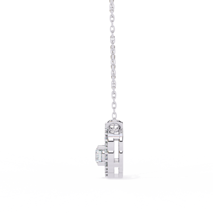 The Aurora Bloom Floating Solitaire Pendant- 0.31 Ct Round Brilliant Cut Diamonds