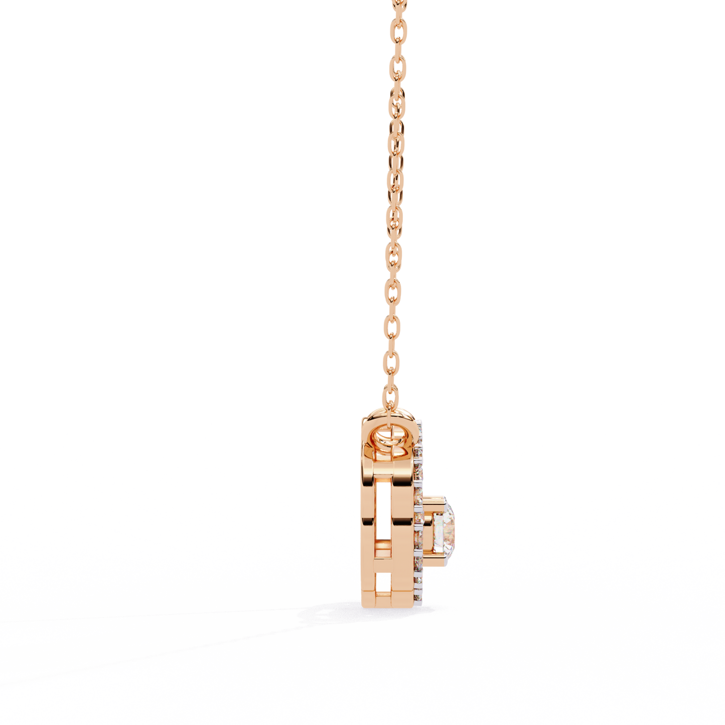 The Aurora Bloom Floating Solitaire Pendant- 0.31 Ct Round Brilliant Cut Diamonds