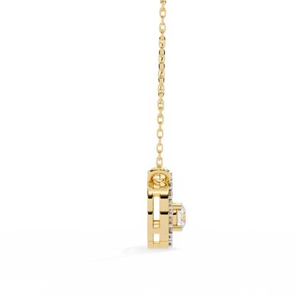 The Aurora Bloom Floating Solitaire Pendant- 0.31 Ct Round Brilliant Cut Diamonds
