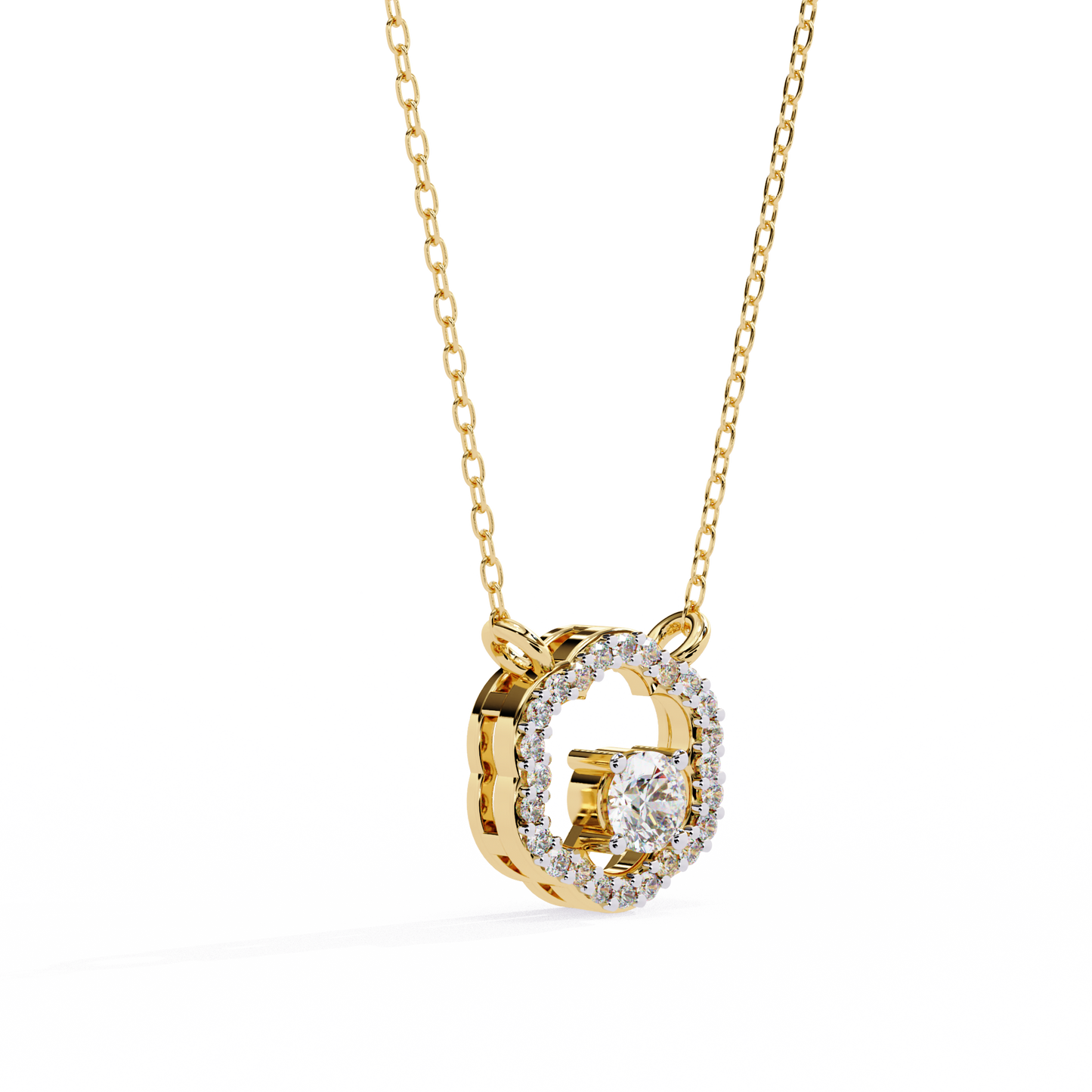 The Aurora Bloom Floating Solitaire Pendant- 0.31 Ct Round Brilliant Cut Diamonds