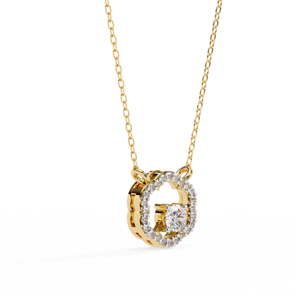 The Aurora Bloom Floating Solitaire Pendant- 0.31 Ct Round Brilliant Cut Diamonds
