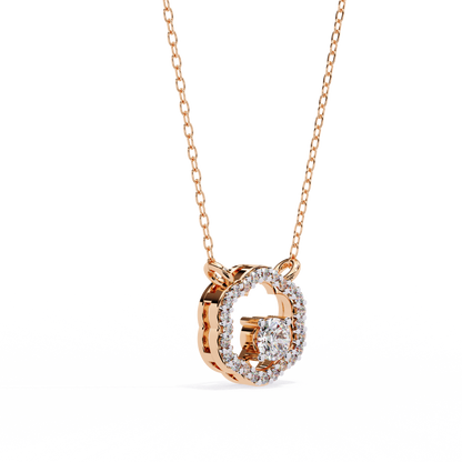 The Aurora Bloom Floating Solitaire Pendant- 0.31 Ct Round Brilliant Cut Diamonds