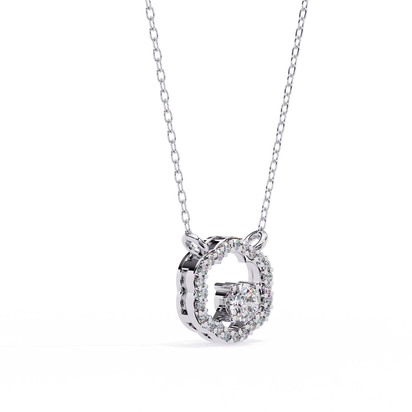 The Aurora Bloom Floating Solitaire Pendant- 0.31 Ct Round Brilliant Cut Diamonds