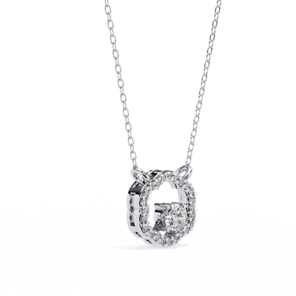 The Aurora Bloom Floating Solitaire Pendant- 0.31 Ct Round Brilliant Cut Diamonds
