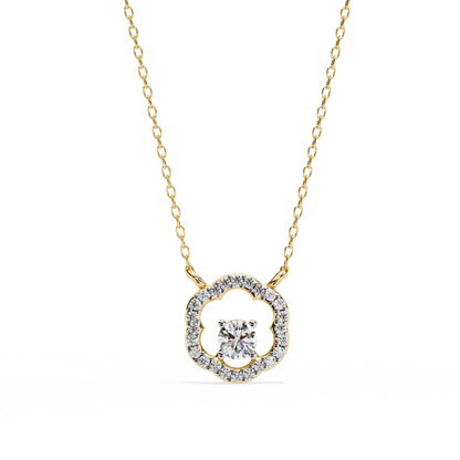 The Aurora Bloom Floating Solitaire Pendant- 0.31 Ct Round Brilliant Cut Diamonds