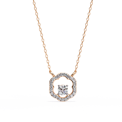 The Aurora Bloom Floating Solitaire Pendant- 0.31 Ct Round Brilliant Cut Diamonds