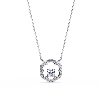The Aurora Bloom Floating Solitaire Pendant- 0.31 Ct Round Brilliant Cut Diamonds