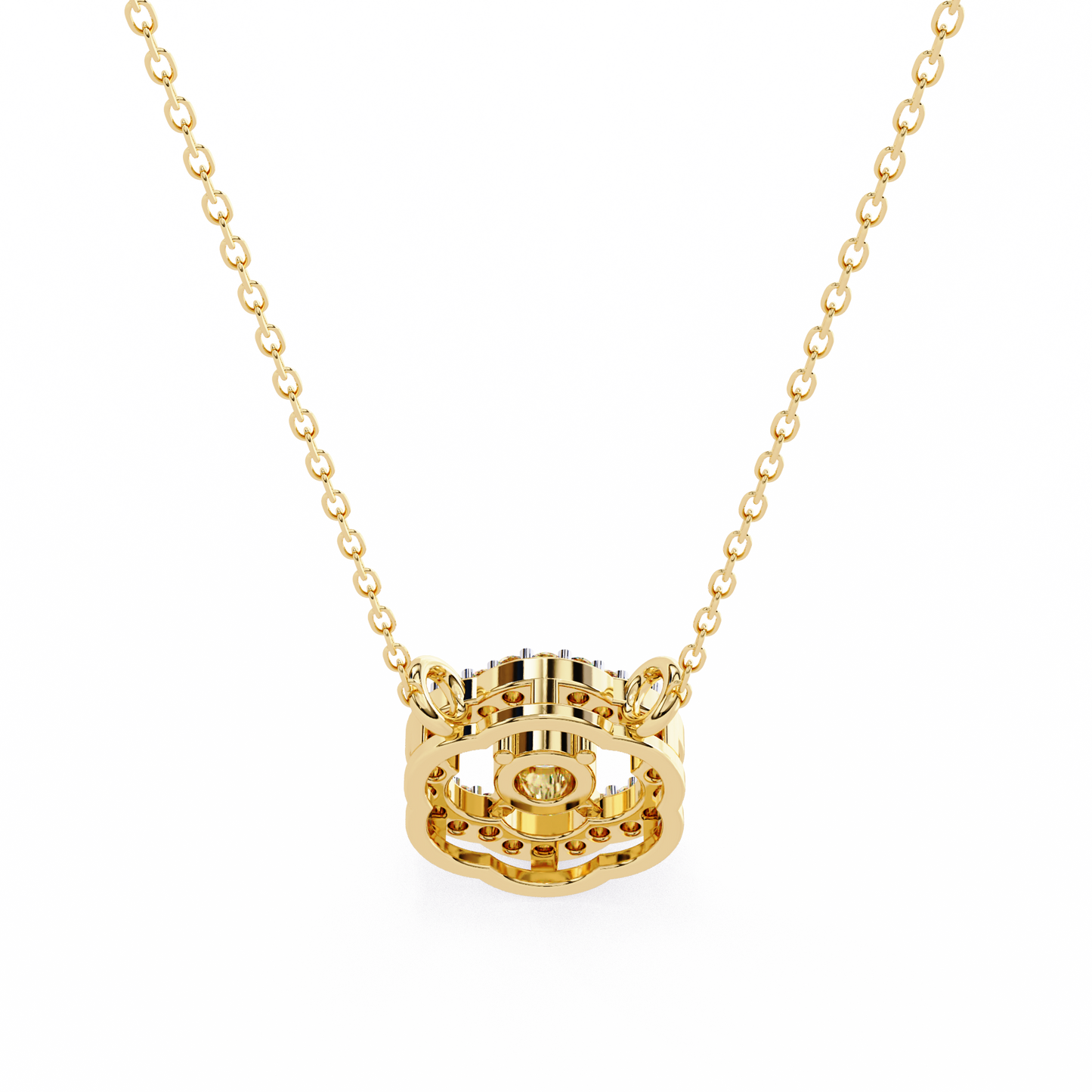The Aurora Bloom Floating Solitaire Pendant- 0.31 Ct Round Brilliant Cut Diamonds