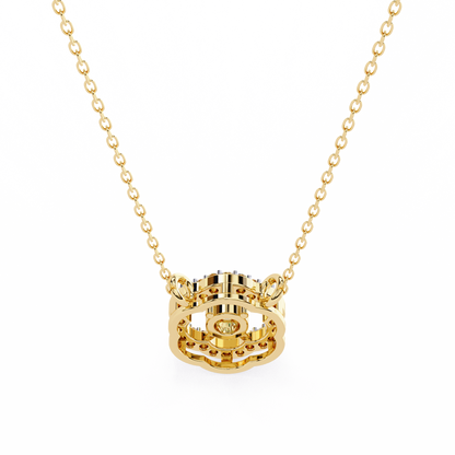 The Aurora Bloom Floating Solitaire Pendant- 0.31 Ct Round Brilliant Cut Diamonds