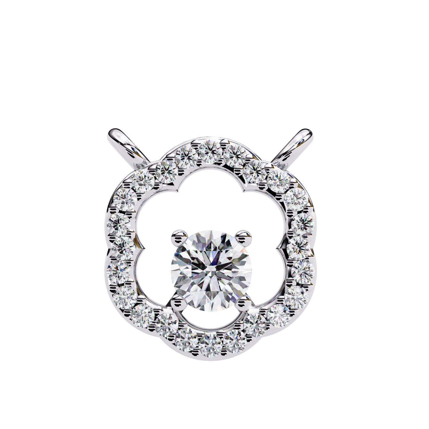 The Aurora Bloom Floating Solitaire Pendant- 0.31 Ct Round Brilliant Cut Diamonds