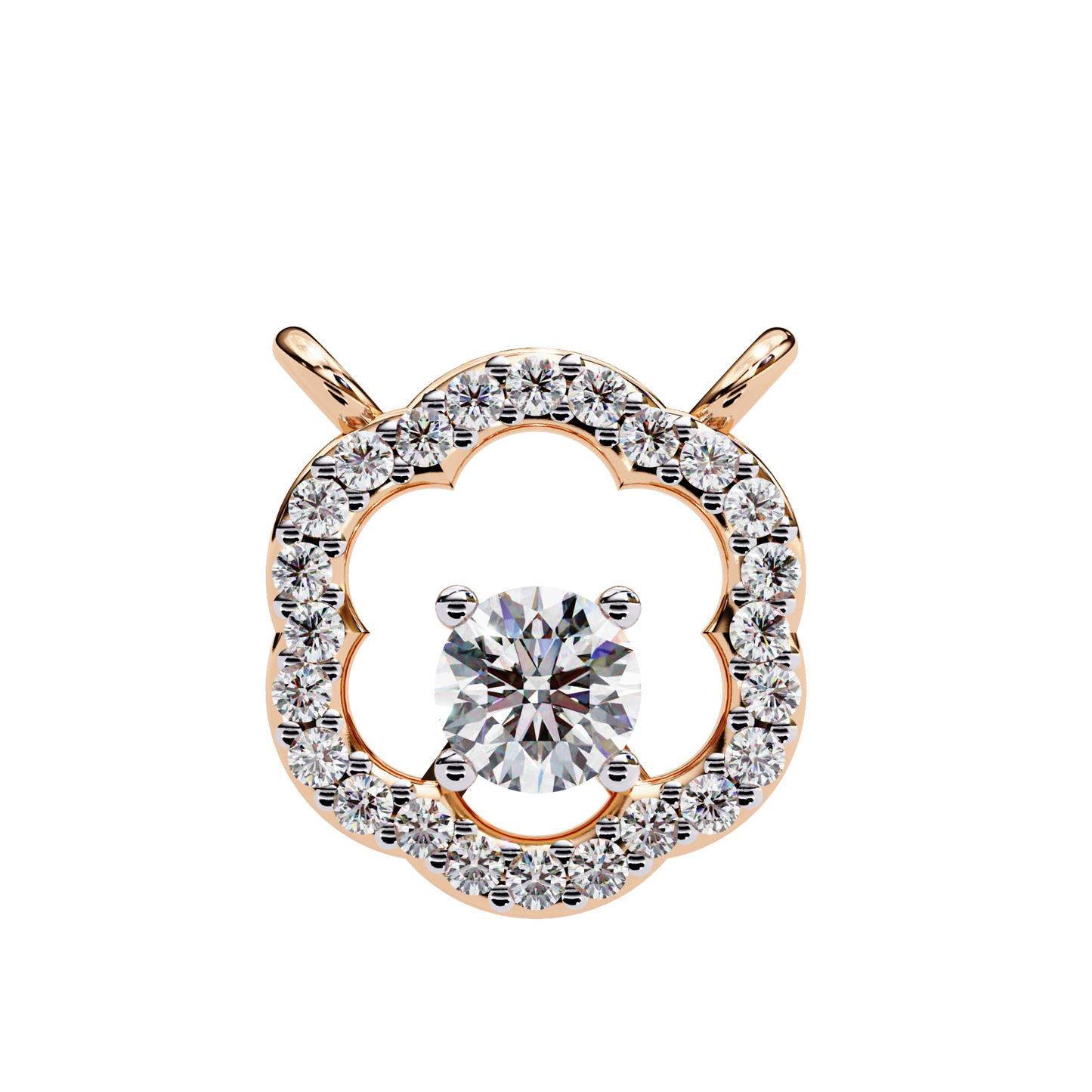 The Aurora Bloom Floating Solitaire Pendant- 0.31 Ct Round Brilliant Cut Diamonds