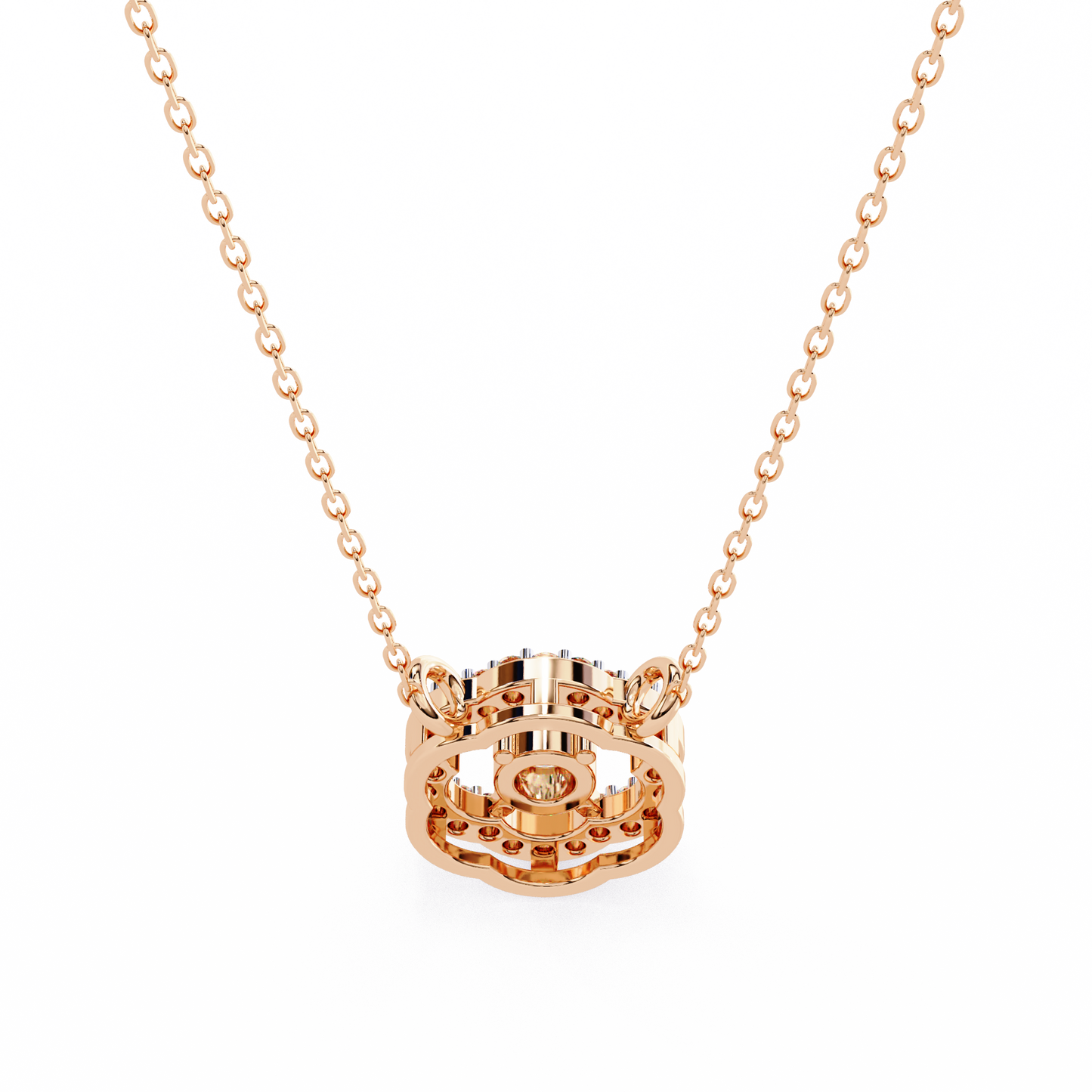 The Aurora Bloom Floating Solitaire Pendant- 0.31 Ct Round Brilliant Cut Diamonds