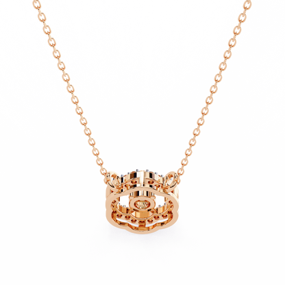 The Aurora Bloom Floating Solitaire Pendant- 0.31 Ct Round Brilliant Cut Diamonds