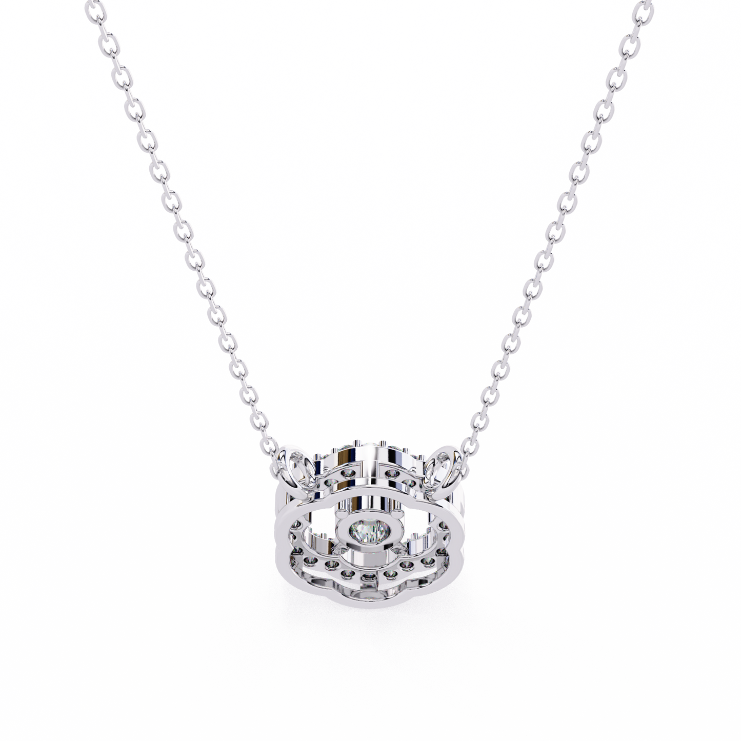 The Aurora Bloom Floating Solitaire Pendant- 0.31 Ct Round Brilliant Cut Diamonds