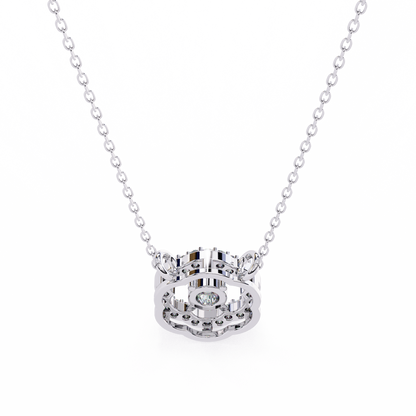 The Aurora Bloom Floating Solitaire Pendant- 0.31 Ct Round Brilliant Cut Diamonds
