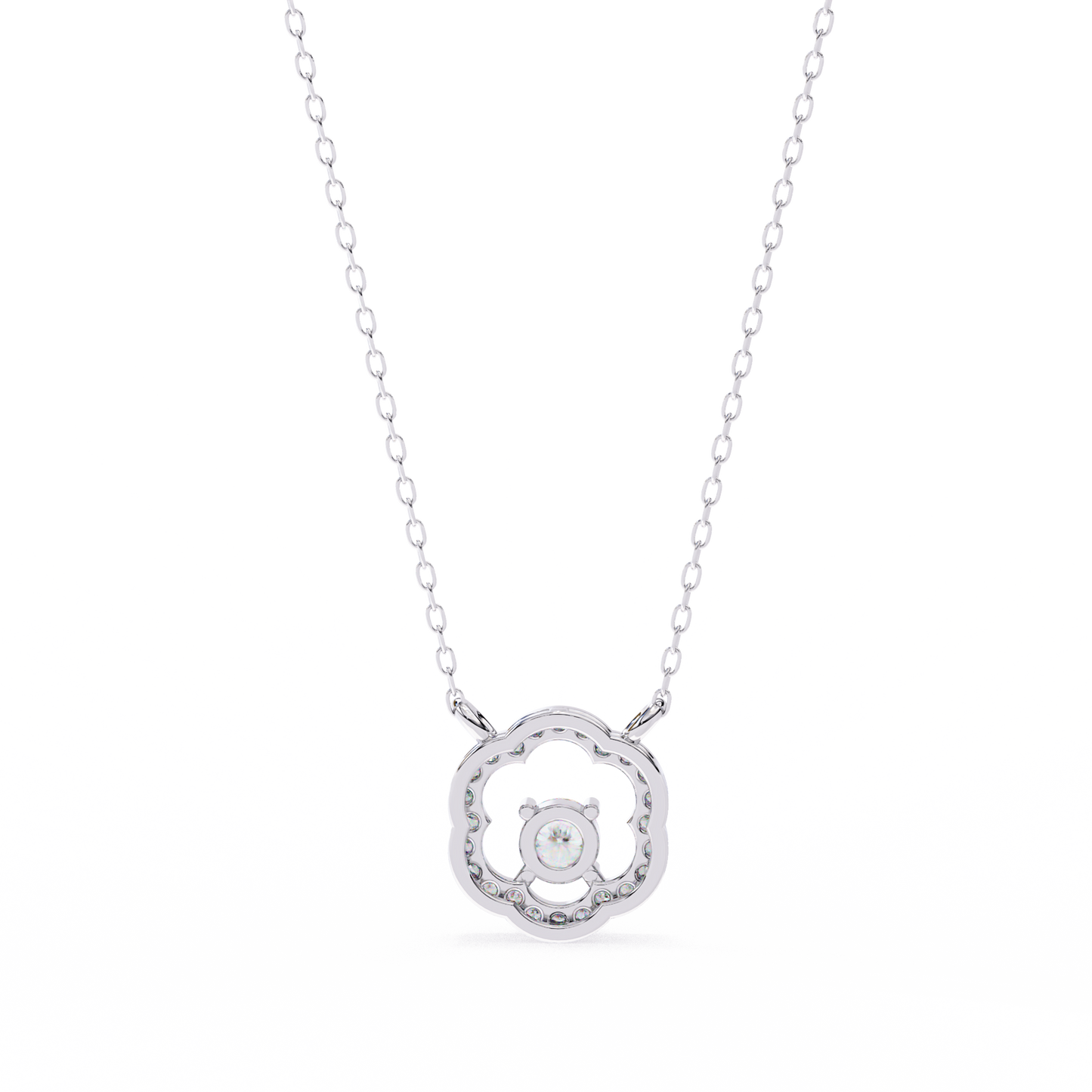 The Aurora Bloom Floating Solitaire Pendant- 0.31 Ct Round Brilliant Cut Diamonds