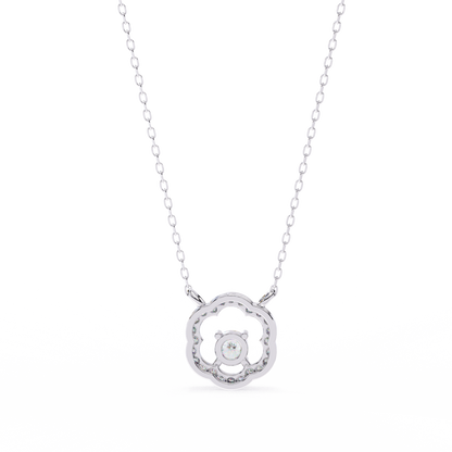 The Aurora Bloom Floating Solitaire Pendant- 0.31 Ct Round Brilliant Cut Diamonds