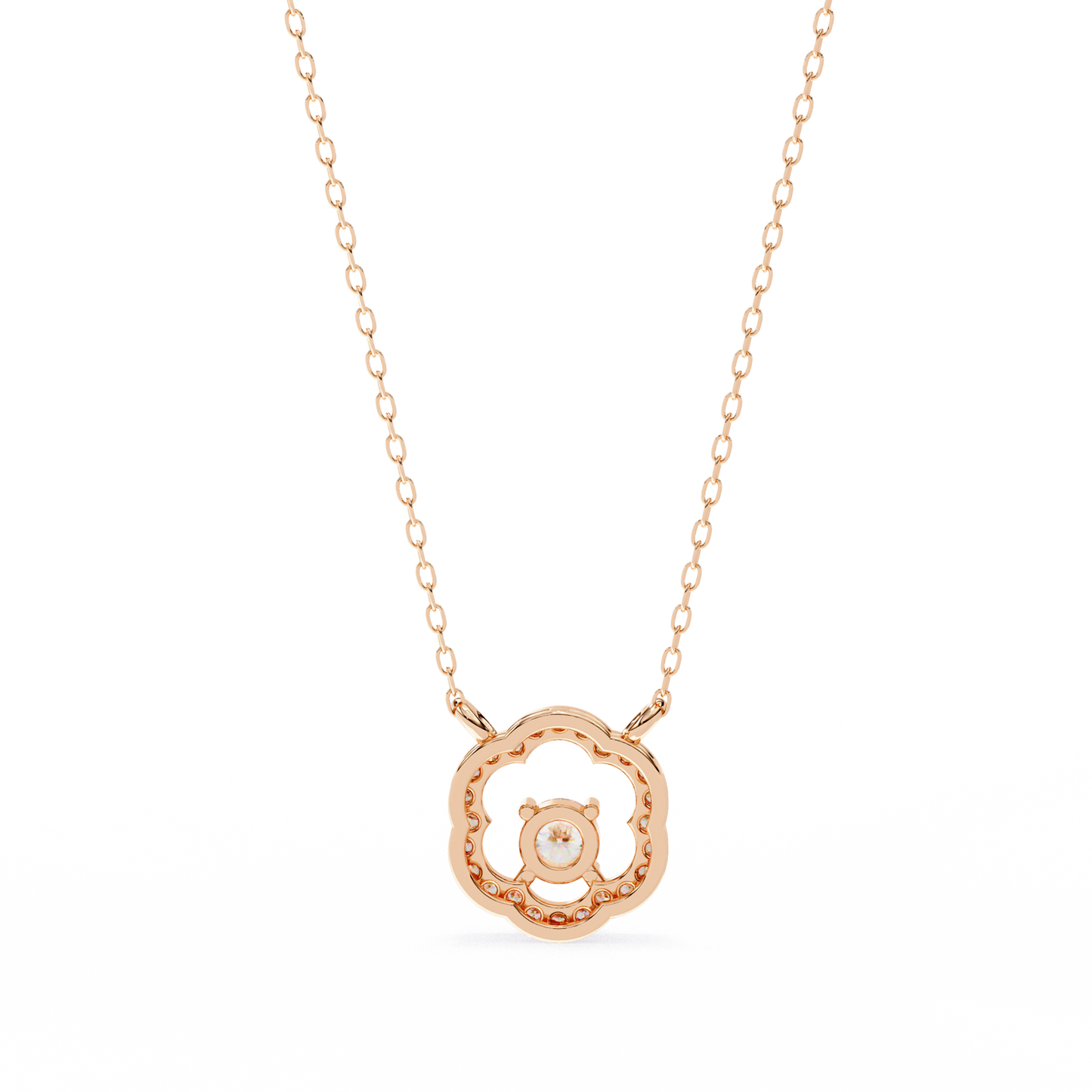 The Aurora Bloom Floating Solitaire Pendant- 0.31 Ct Round Brilliant Cut Diamonds