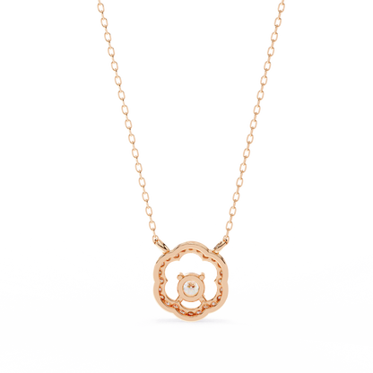 The Aurora Bloom Floating Solitaire Pendant- 0.31 Ct Round Brilliant Cut Diamonds