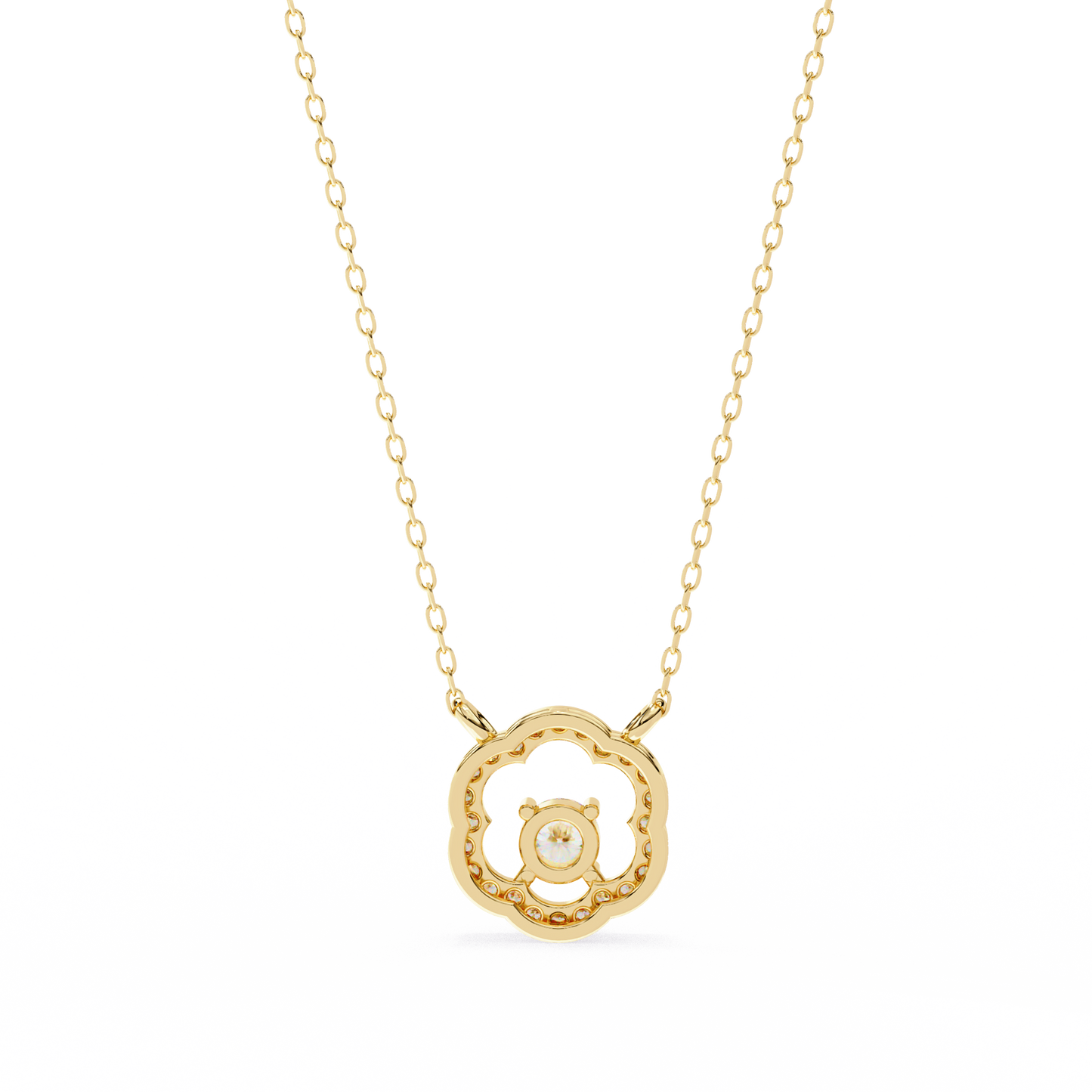 The Aurora Bloom Floating Solitaire Pendant- 0.31 Ct Round Brilliant Cut Diamonds