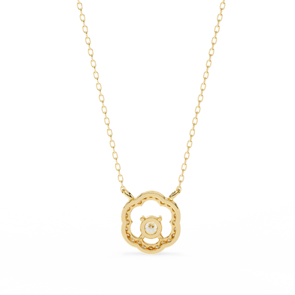 The Aurora Bloom Floating Solitaire Pendant- 0.31 Ct Round Brilliant Cut Diamonds