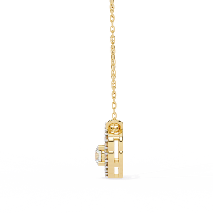 The Aurora Bloom Floating Solitaire Pendant- 0.31 Ct Round Brilliant Cut Diamonds
