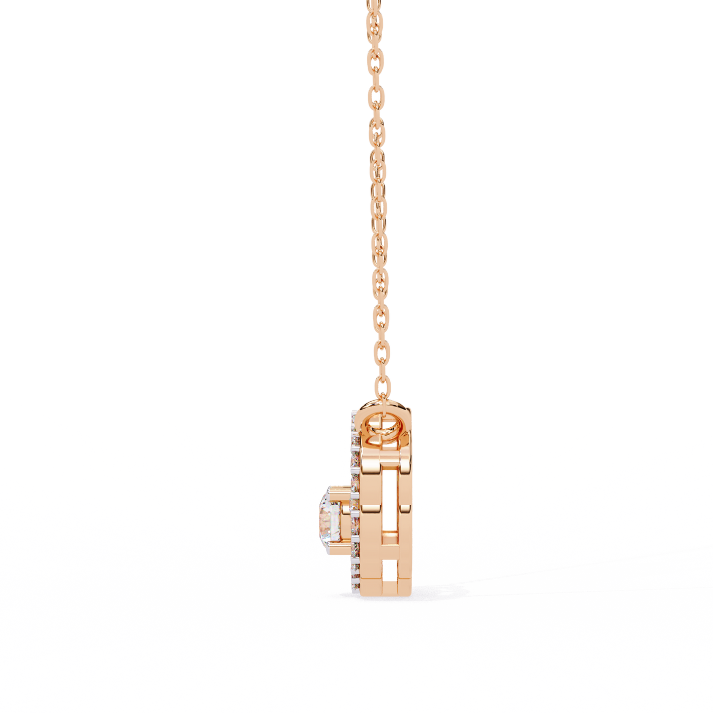 The Aurora Bloom Floating Solitaire Pendant- 0.31 Ct Round Brilliant Cut Diamonds