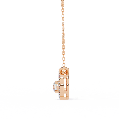 The Aurora Bloom Floating Solitaire Pendant- 0.31 Ct Round Brilliant Cut Diamonds