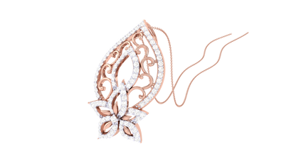 Fleuron Floral Cluster Pendant In Gold – 0.62 Ct Diamonds