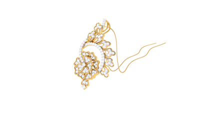 Asymmetric Floral Pendant In Gold – 0.64 Ct Diamonds