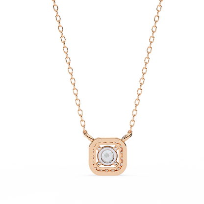 Geometric Elegance: Brilliant-Cut Diamond Halo Pendant - 0.30 Ct