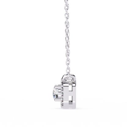 Geometric Elegance: Brilliant-Cut Diamond Halo Pendant - 0.30 Ct