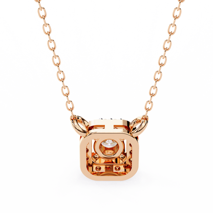 Geometric Elegance: Brilliant-Cut Diamond Halo Pendant - 0.30 Ct