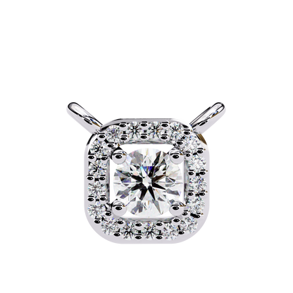 Geometric Elegance: Brilliant-Cut Diamond Halo Pendant - 0.30 Ct