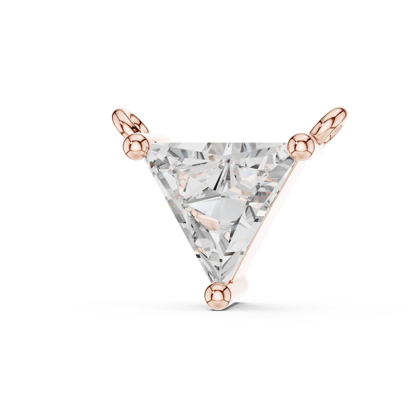 Trillion-Cut Solitaire Prism Pendant in Gold : 0.74CTW Diamonds