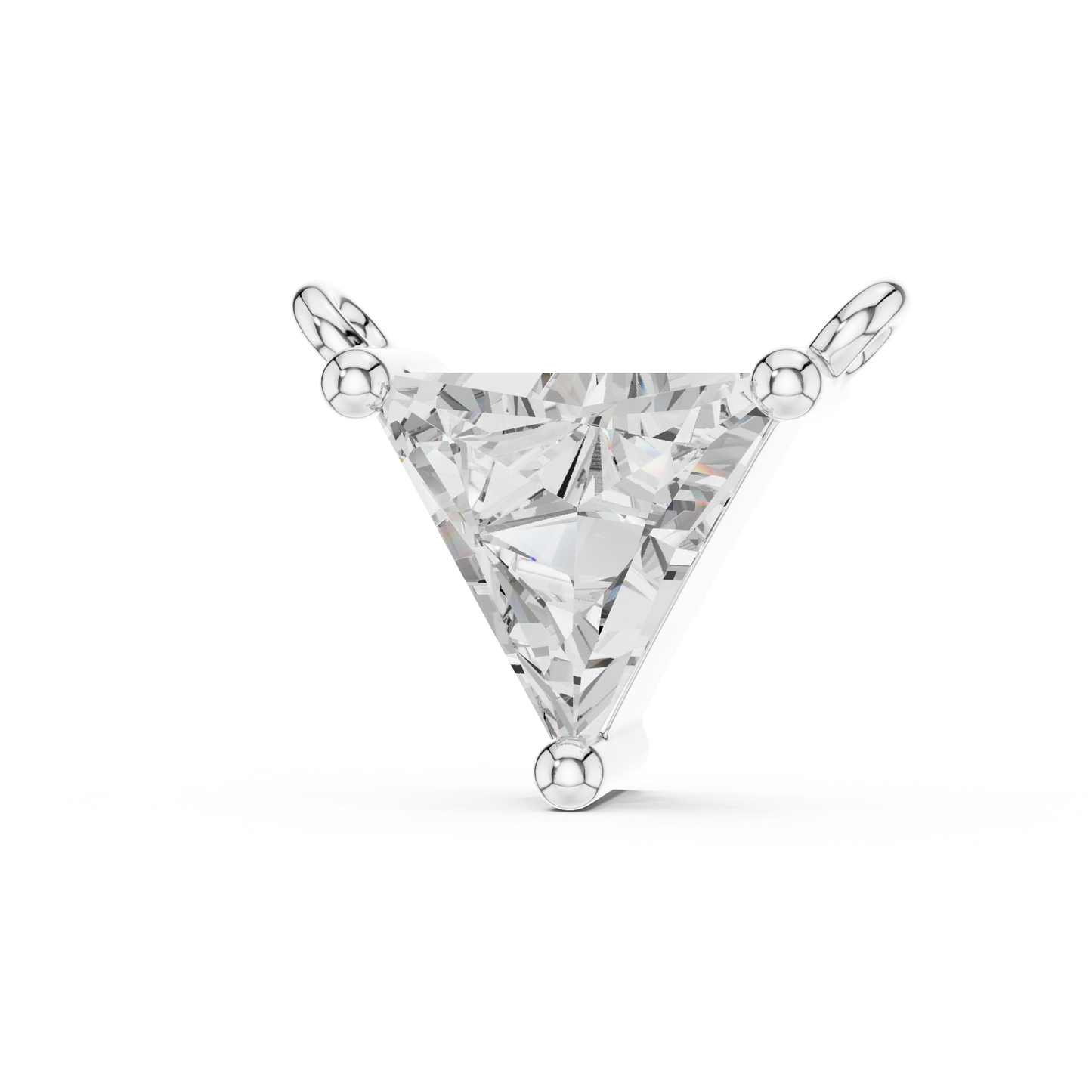 Trillion-Cut Solitaire Prism Pendant in Gold : 0.74CTW Diamonds